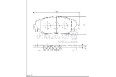 T11315 ASHUKI by Palidium Комплект тормозных колодок, дисковый тормоз