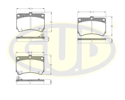 GBP021242 G.U.D. Комплект тормозных колодок, дисковый тормоз