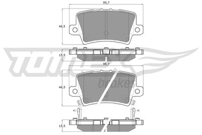 TX1453 TOMEX Brakes Комплект тормозных колодок, дисковый тормоз