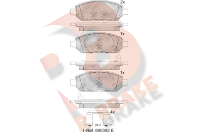 RB2264 R BRAKE Комплект тормозных колодок, дисковый тормоз