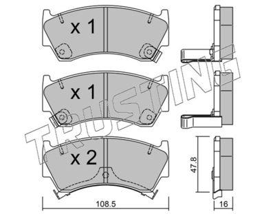 2870 TRUSTING Комплект тормозных колодок, дисковый тормоз
