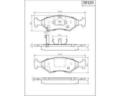 FBP4205 FI.BA Комплект тормозных колодок, дисковый тормоз