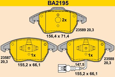 BA2195 BARUM Комплект тормозных колодок, дисковый тормоз