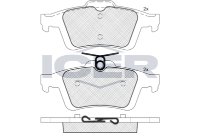 181744396 ICER Комплект тормозных колодок, дисковый тормоз