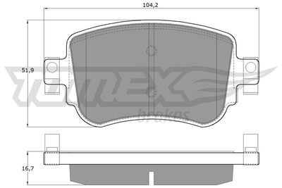 TX1732 TOMEX Brakes Комплект тормозных колодок, дисковый тормоз