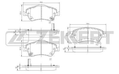 BS2820 ZEKKERT Комплект тормозных колодок, дисковый тормоз