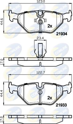 CBP01024 COMLINE Комплект тормозных колодок, дисковый тормоз