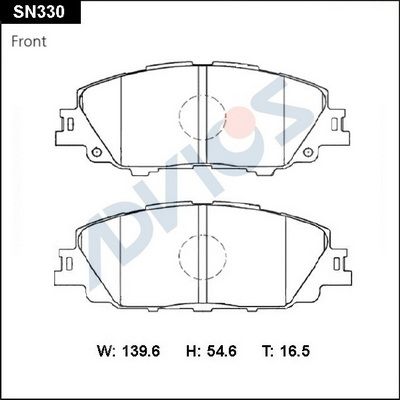 SN330 ADVICS Комплект тормозных колодок, дисковый тормоз