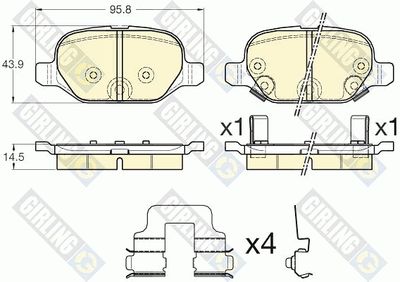 6119501 GIRLING Комплект тормозных колодок, дисковый тормоз