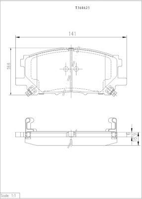 T360A25 NPS Комплект тормозных колодок, дисковый тормоз