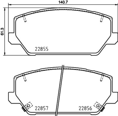 8DB355037701 HELLA Комплект тормозных колодок, дисковый тормоз