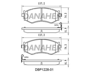 DBP122801 DANAHER Комплект тормозных колодок, дисковый тормоз