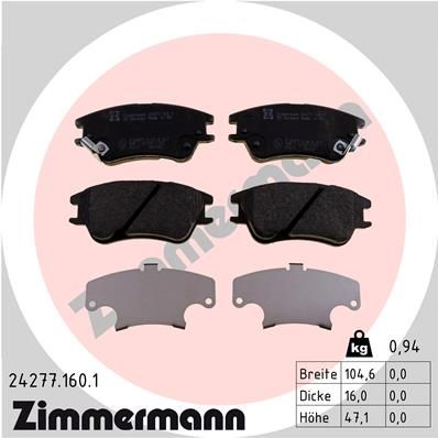 242771601 ZIMMERMANN Комплект тормозных колодок, дисковый тормоз