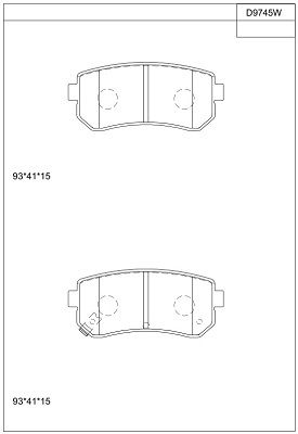 KD9745W ASIMCO Комплект тормозных колодок, дисковый тормоз