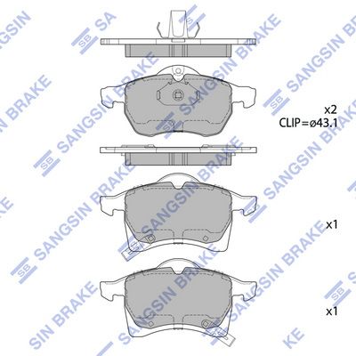 SP1805 Hi-Q Комплект тормозных колодок, дисковый тормоз