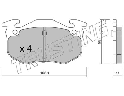 0402 TRUSTING Комплект тормозных колодок, дисковый тормоз