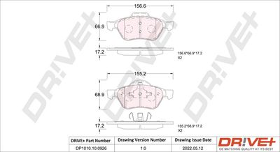 DP1010100926 Dr!ve+ Комплект тормозных колодок, дисковый тормоз