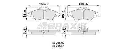 AA0118 BRAXIS Комплект тормозных колодок, дисковый тормоз