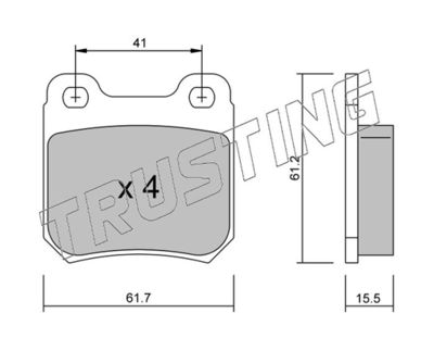 2850 TRUSTING Комплект тормозных колодок, дисковый тормоз