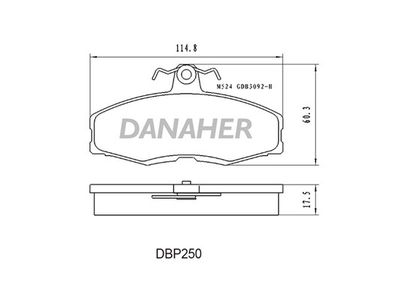 DBP250 DANAHER Комплект тормозных колодок, дисковый тормоз