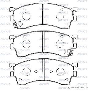 SN642P ADVICS Комплект тормозных колодок, дисковый тормоз