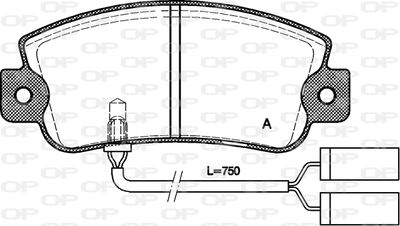 BPA002522 OPEN PARTS Комплект тормозных колодок, дисковый тормоз