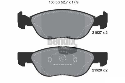 BPD1362 BENDIX Braking Комплект тормозных колодок, дисковый тормоз