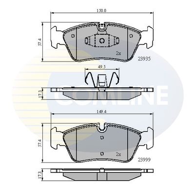 CBP01590 COMLINE Комплект тормозных колодок, дисковый тормоз