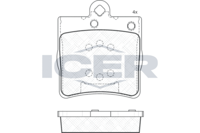181311 ICER Комплект тормозных колодок, дисковый тормоз