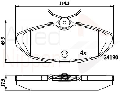 ADB02289 COMLINE Комплект тормозных колодок, дисковый тормоз