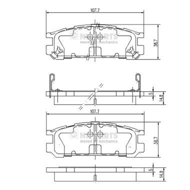 J3617001 NIPPARTS Комплект тормозных колодок, дисковый тормоз