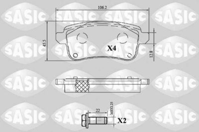 6214049 SASIC Комплект тормозных колодок, дисковый тормоз