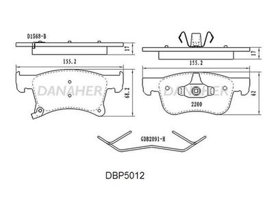 DBP5012 DANAHER Комплект тормозных колодок, дисковый тормоз