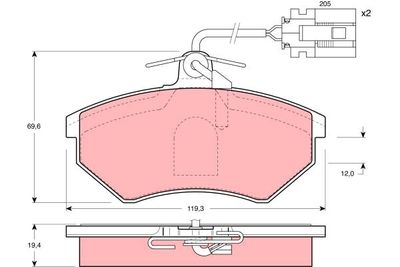 GDB1057 TRW Комплект тормозных колодок, дисковый тормоз