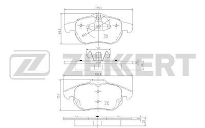 BS2829 ZEKKERT Комплект тормозных колодок, дисковый тормоз