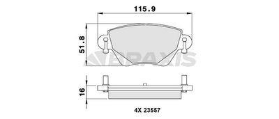 AB0091 BRAXIS Комплект тормозных колодок, дисковый тормоз