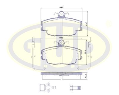 GBP880123 G.U.D. Комплект тормозных колодок, дисковый тормоз