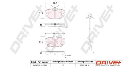 DP1010100831 Dr!ve+ Комплект тормозных колодок, дисковый тормоз