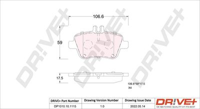 DP1010101115 Dr!ve+ Комплект тормозных колодок, дисковый тормоз