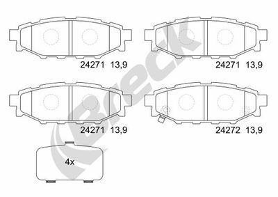 242710070210 BRECK Комплект тормозных колодок, дисковый тормоз