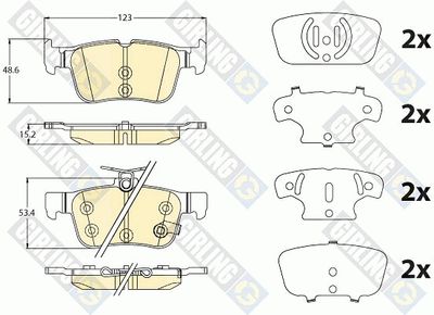 6121152 GIRLING Комплект тормозных колодок, дисковый тормоз