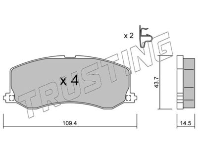 4320 TRUSTING Комплект тормозных колодок, дисковый тормоз
