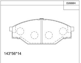 KD2688H ASIMCO Комплект тормозных колодок, дисковый тормоз