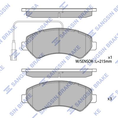 SP1716A Hi-Q Комплект тормозных колодок, дисковый тормоз