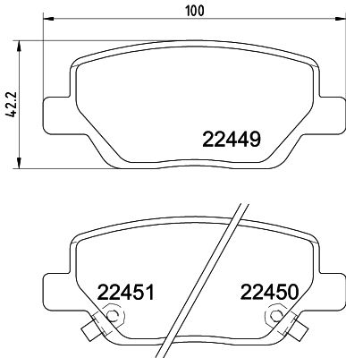 8DB355025861 HELLA Комплект тормозных колодок, дисковый тормоз