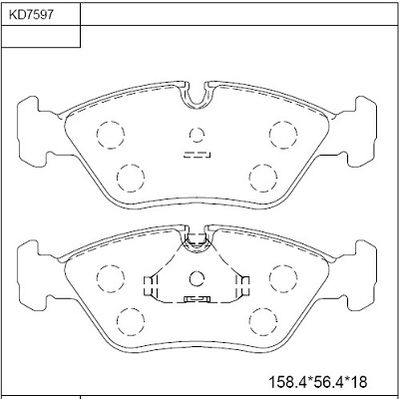 KD7597 ASIMCO Комплект тормозных колодок, дисковый тормоз