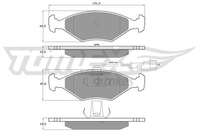 TX10794 TOMEX Brakes Комплект тормозных колодок, дисковый тормоз