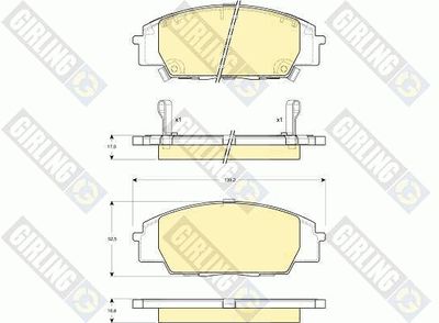 6132509 GIRLING Комплект тормозных колодок, дисковый тормоз