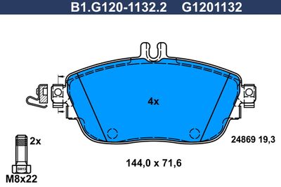 B1G12011322 GALFER Комплект тормозных колодок, дисковый тормоз