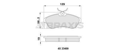 AA0054 BRAXIS Комплект тормозных колодок, дисковый тормоз